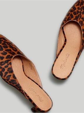 Madewell Leopard-Print Slide Kitten Heels in Brown and Black